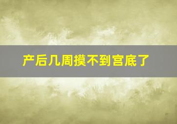 产后几周摸不到宫底了