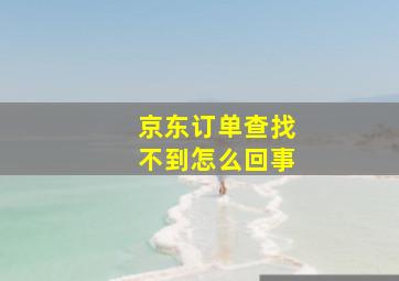 京东订单查找不到怎么回事