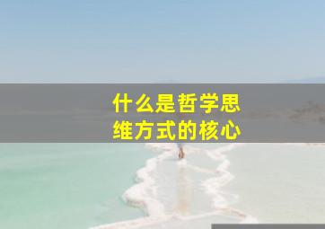 什么是哲学思维方式的核心