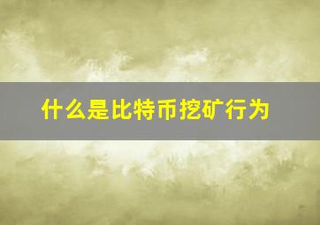 什么是比特币挖矿行为