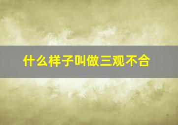 什么样子叫做三观不合