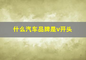 什么汽车品牌是v开头