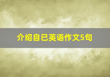 介绍自已英语作文5句