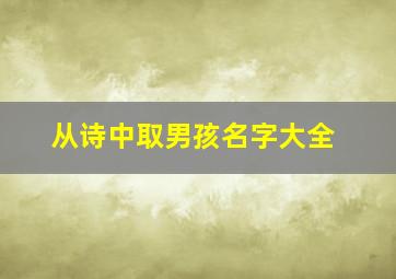 从诗中取男孩名字大全