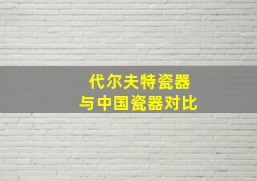 代尔夫特瓷器与中国瓷器对比