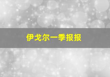 伊戈尔一季报报