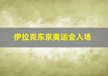 伊拉克东京奥运会入场