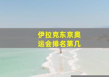 伊拉克东京奥运会排名第几