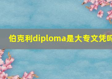 伯克利diploma是大专文凭吗