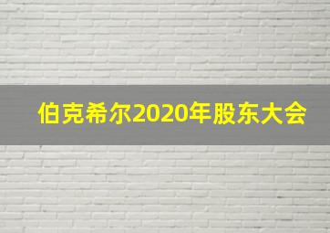 伯克希尔2020年股东大会