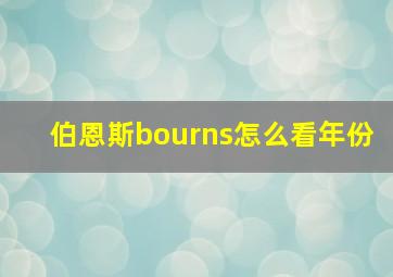 伯恩斯bourns怎么看年份