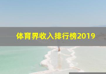 体育界收入排行榜2019