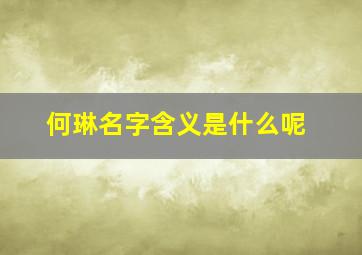 何琳名字含义是什么呢