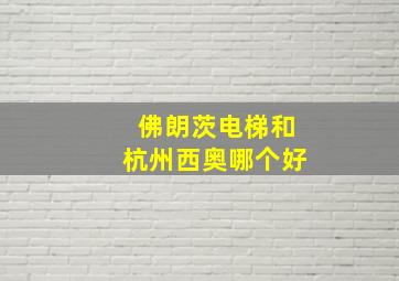 佛朗茨电梯和杭州西奥哪个好