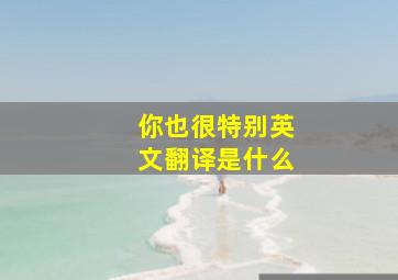 你也很特别英文翻译是什么