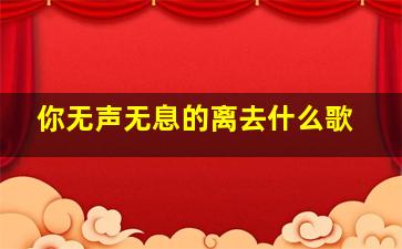 你无声无息的离去什么歌