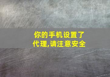 你的手机设置了代理,请注意安全