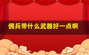 佣兵带什么武器好一点啊