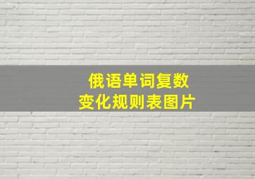 俄语单词复数变化规则表图片