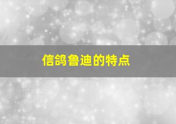 信鸽鲁迪的特点