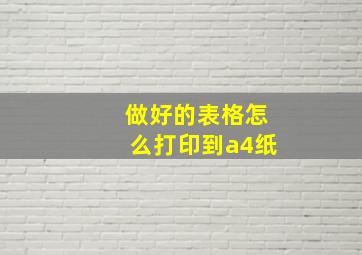 做好的表格怎么打印到a4纸