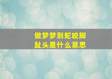 做梦梦到蛇咬脚趾头是什么意思