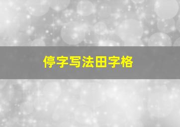 停字写法田字格