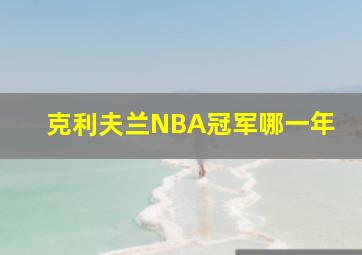 克利夫兰NBA冠军哪一年