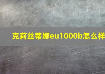 克莉丝蒂娜eu1000b怎么样