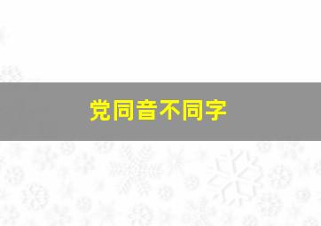 党同音不同字