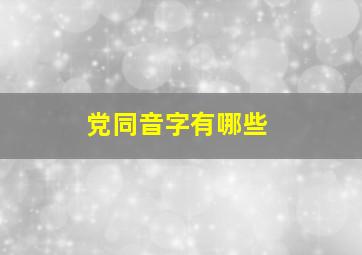 党同音字有哪些