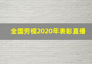 全国劳模2020年表彰直播