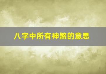 八字中所有神煞的意思