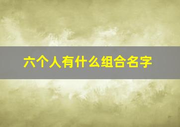 六个人有什么组合名字