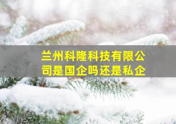 兰州科隆科技有限公司是国企吗还是私企