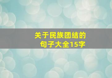 关于民族团结的句子大全15字