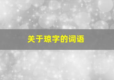 关于琼字的词语