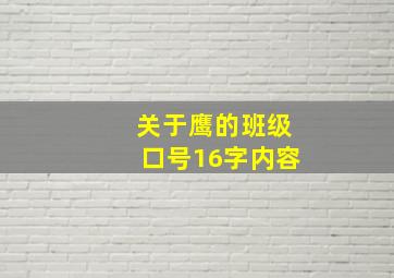 关于鹰的班级口号16字内容