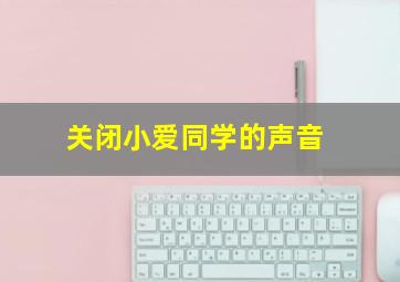 关闭小爱同学的声音