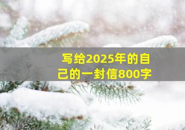 写给2025年的自己的一封信800字