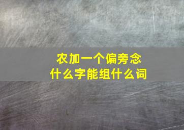 农加一个偏旁念什么字能组什么词