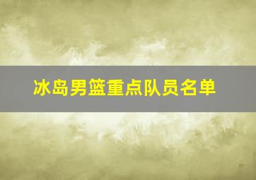 冰岛男篮重点队员名单