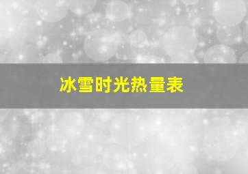 冰雪时光热量表