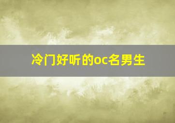 冷门好听的oc名男生