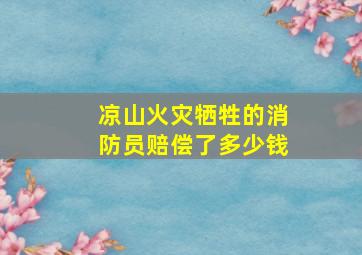 凉山火灾牺牲的消防员赔偿了多少钱