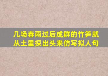 几场春雨过后成群的竹笋就从土里探出头来仿写拟人句