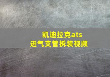 凯迪拉克ats进气支管拆装视频