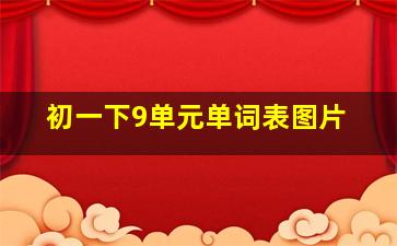 初一下9单元单词表图片