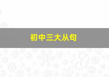 初中三大从句