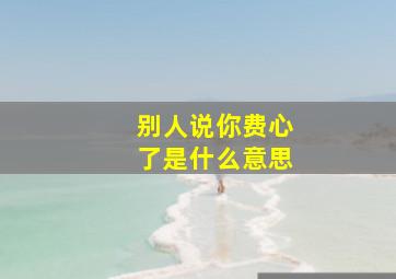 别人说你费心了是什么意思